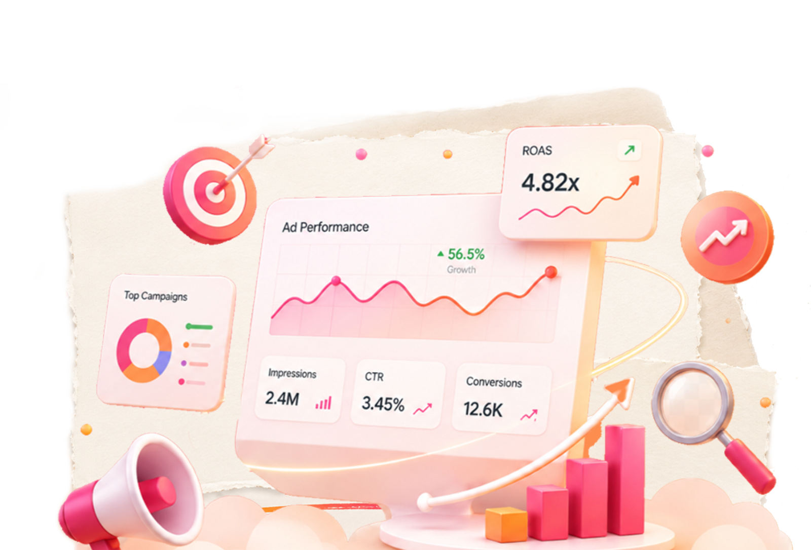 Ad performance dashboard illustration